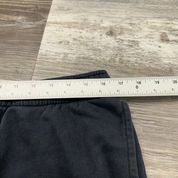 Nike Black White Mens Large Mini Swoosh Club Fleece Tapered Jogger Sweatpants - Picture 5 of 12